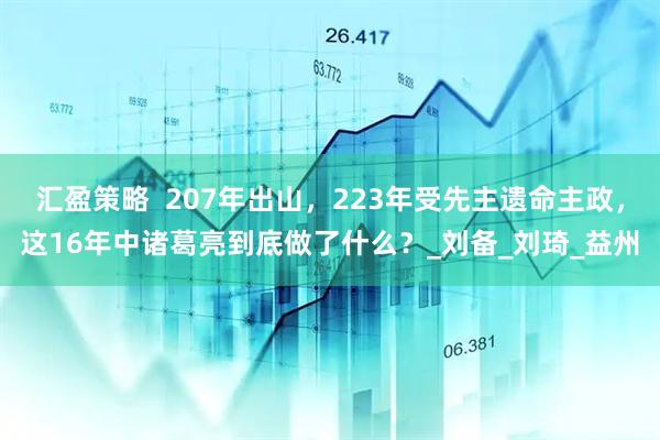 汇盈策略  207年出山，223年受先主遗命主政，这16年中诸葛亮到底做了什么？_刘备_刘琦_益州